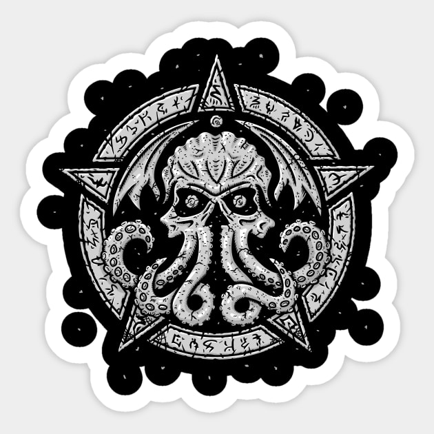 Cthulhu - Prophet of Doom Sticker by PaulSimic